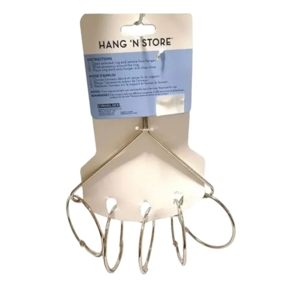 Accessory Organizer Hang Silver Open Ring Purchase Scarves Belts Ties‎ Jewelry